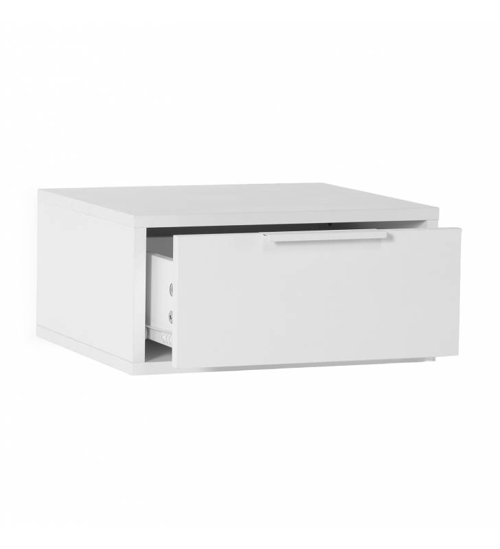 Mesita de Noche Flotante Blanco Auran Top Mueble 2