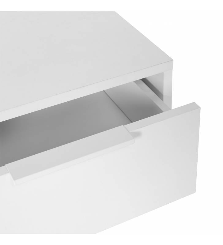 Mesita de Noche Flotante Blanco Auran Top Mueble Detalle