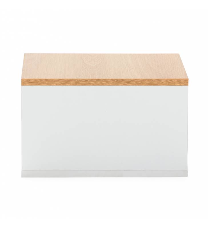 Mesita de Noche Flotante Blanco Roble Phoebe Top Mueble 4