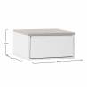 Mesita de Noche Flotante Blanco Roble Phoebe Top Mueble Dimensiones
