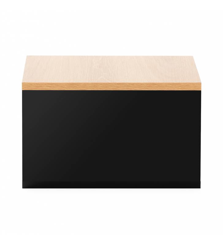 Mesita de Noche Flotante Negro Roble Phoebe Top Mueble 4