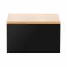 Mesita de Noche Flotante Negro Roble Phoebe Top Mueble 4