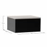 Mesita de Noche Flotante Negro Roble Phoebe Top Mueble Dimensiones