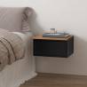 Mesita de Noche Flotante Negro Roble Phoebe Top Mueble Ambiente