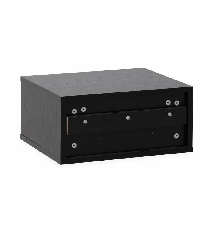 Mesita de Noche Flotante Negro Roble Adonis Top Mueble 5