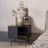 Mesita de Noche con Puerta Corredera Gris Antracita Nube Top Mueble Ambiente