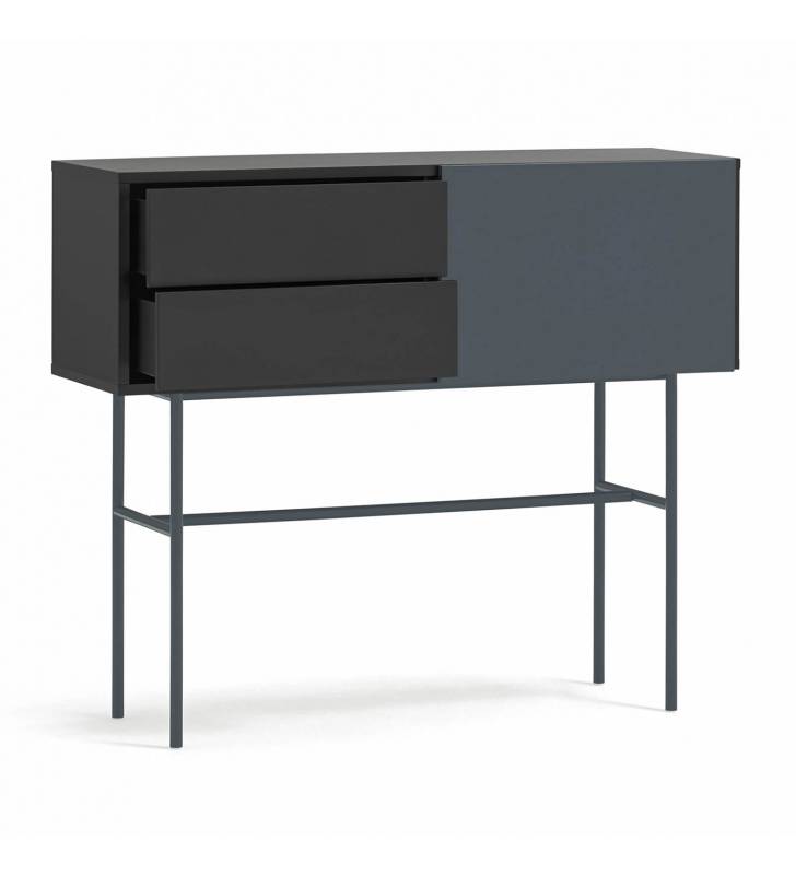 Consola Recibidor Puerta Corredera Gris Antracita Nube Top Mueble 2