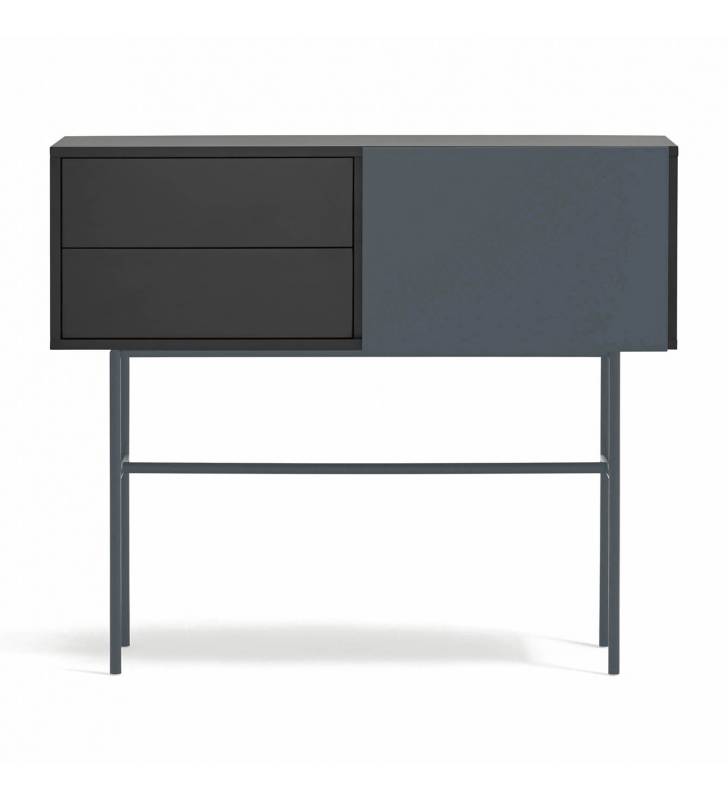 Consola Recibidor Puerta Corredera Gris Antracita Nube Top Mueble 3