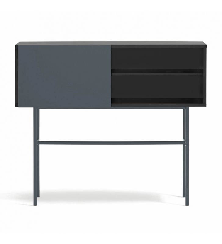 Consola Recibidor Puerta Corredera Gris Antracita Nube Top Mueble 4
