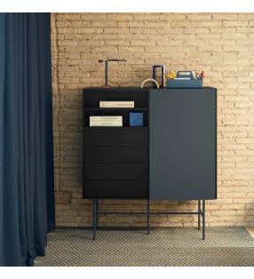 Mueble Auxiliar Puerta Corredera Gris Antracita Nube Top Mueble Ambiente