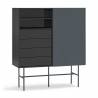 Mueble Auxiliar Puerta Corredera Gris Antracita Nube Top Mueble