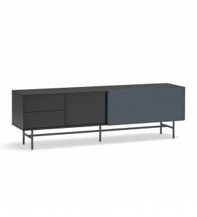 Mueble TV Puerta Corredera Gris Antracita Nube Top Mueble