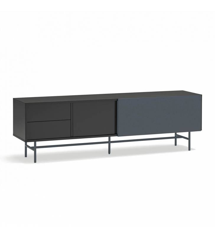 Mueble TV Puerta Corredera Gris Antracita Nube Top Mueble
