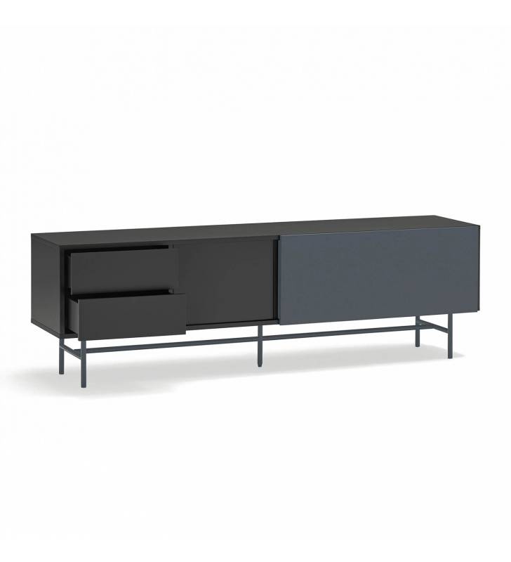Mueble TV Puerta Corredera Gris Antracita Nube Top Mueble 2