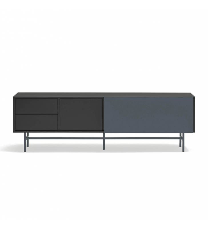 Mueble TV Puerta Corredera Gris Antracita Nube Top Mueble 3