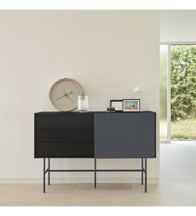 Aparador 140 cm Puerta Corredera Gris Antracita Nube Top Mueble Ambiente