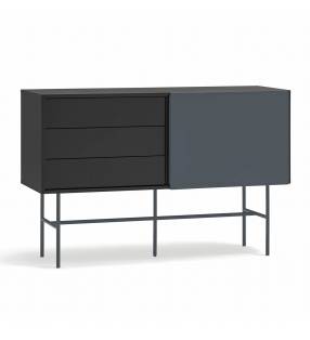 Aparador 140 cm Puerta Corredera Gris Antracita Nube Top Mueble