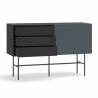 Aparador 140 cm Puerta Corredera Gris Antracita Nube Top Mueble 2