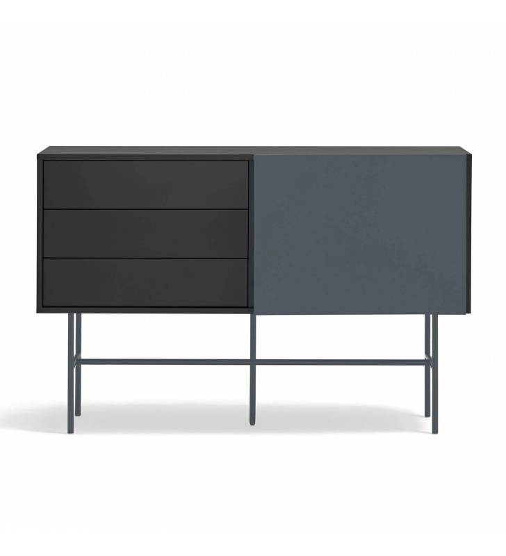 Aparador 140 cm Puerta Corredera Gris Antracita Nube Top Mueble 3