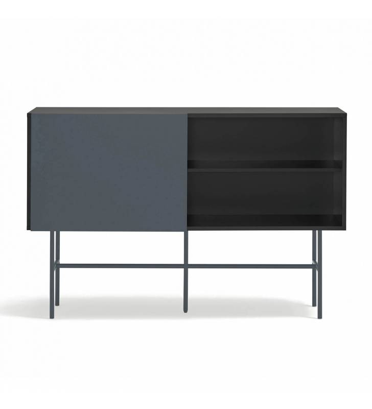 Aparador 140 cm Puerta Corredera Gris Antracita Nube Top Mueble 4