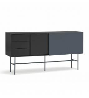 Aparador 180 cm Puerta Corredera Gris Antracita Nube Top Mueble
