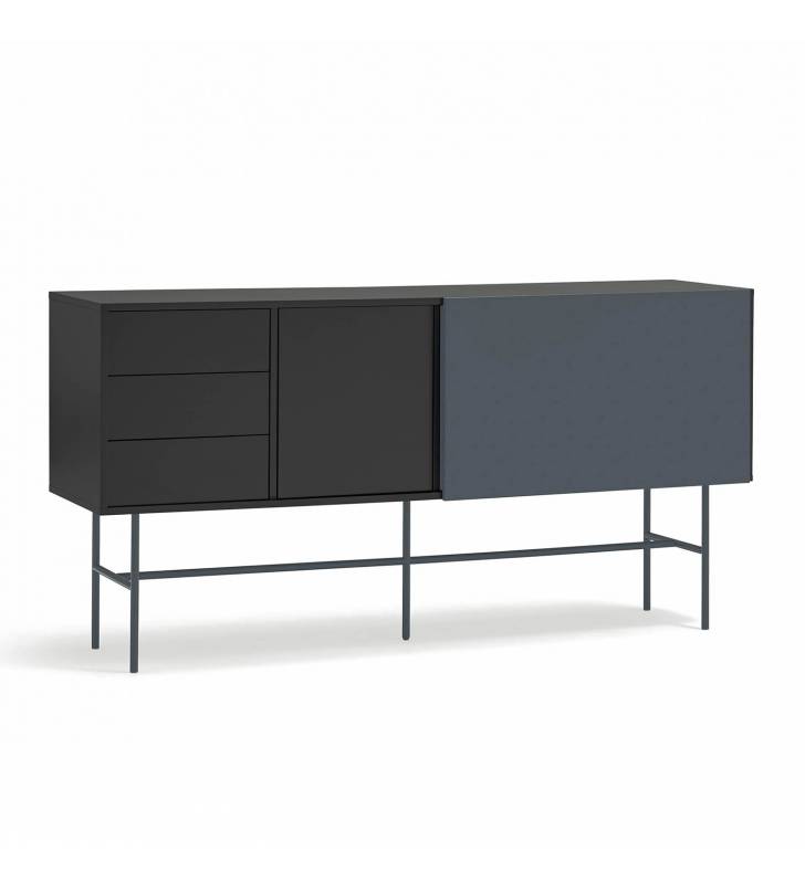 Aparador 180 cm Puerta Corredera Gris Antracita Nube Top Mueble