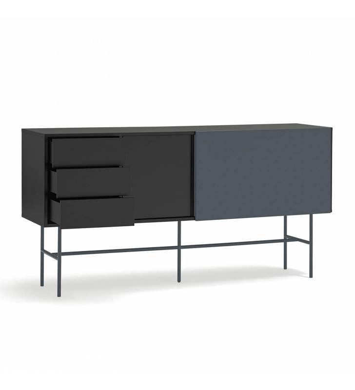 Aparador 180 cm Puerta Corredera Gris Antracita Nube Top Mueble 2