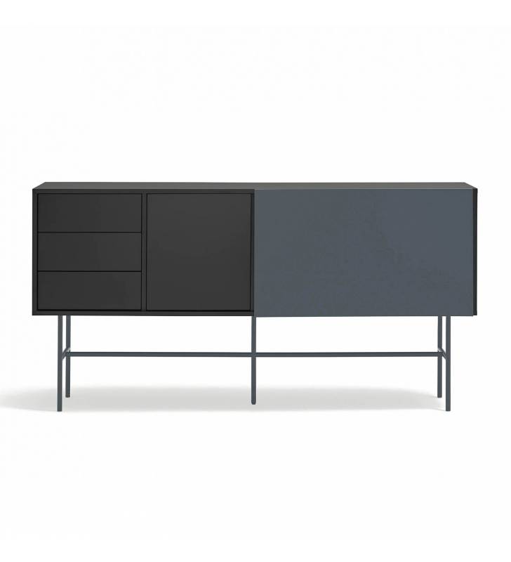 Aparador 180 cm Puerta Corredera Gris Antracita Nube Top Mueble 3