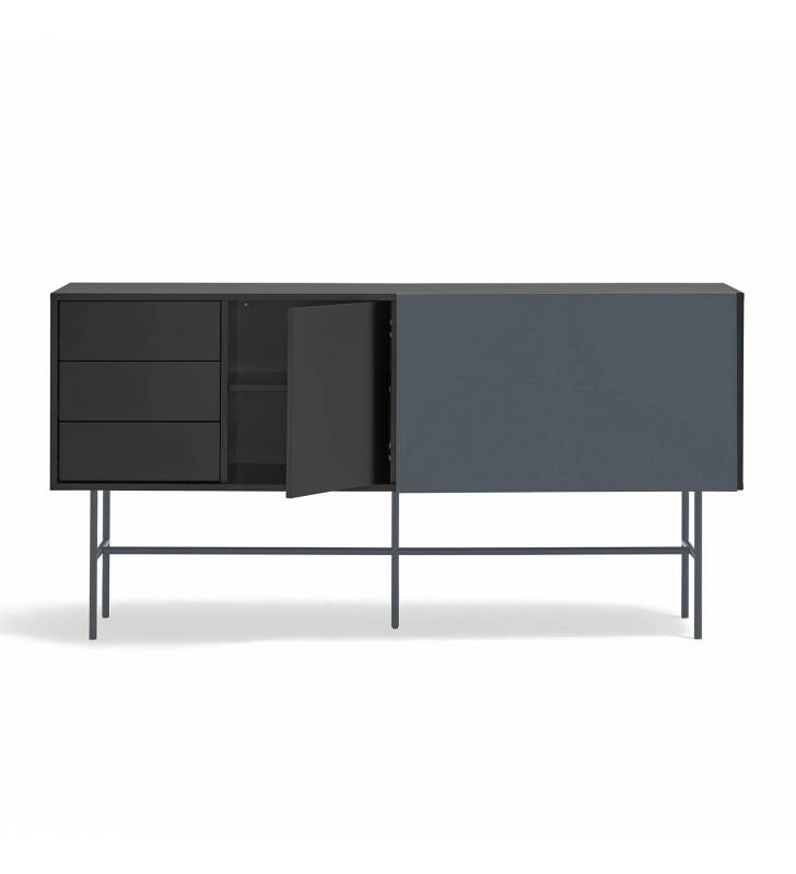 Aparador 180 cm Puerta Corredera Gris Antracita Nube Top Mueble 4