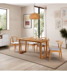 Mesa comedor 140 cm Roble Georgia Top Mueble Ambiente