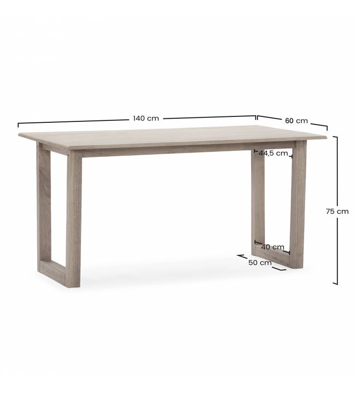 Mesa comedor 140 cm Roble Georgia Top Mueble Dimensiones