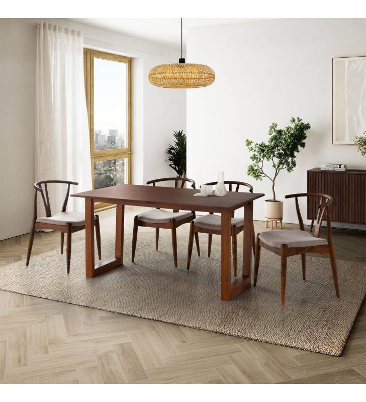 Mesa comedor 140 cm Nogal Georgia Top Mueble Ambiente