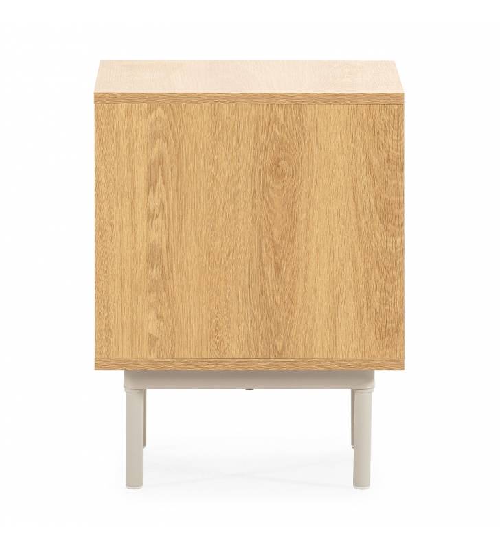 Mesita de Noche 40 cm Roble Gris Kamila Top Mueble 4