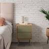 Mesita de Noche 40 cm Roble Verde Kamila Top Mueble Ambiente