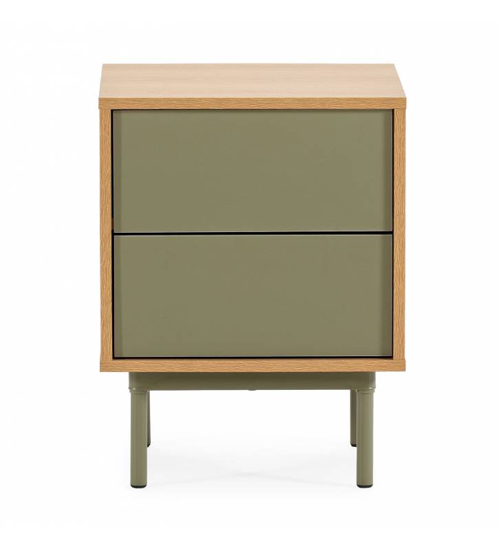 Mesita de Noche 40 cm Roble Verde Kamila Top Mueble 3