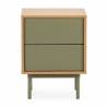 Mesita de Noche 40 cm Roble Verde Kamila Top Mueble 3
