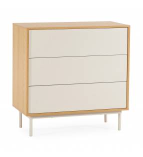 Cómoda 80 cm Ancho Roble Gris Kamila Top Mueble