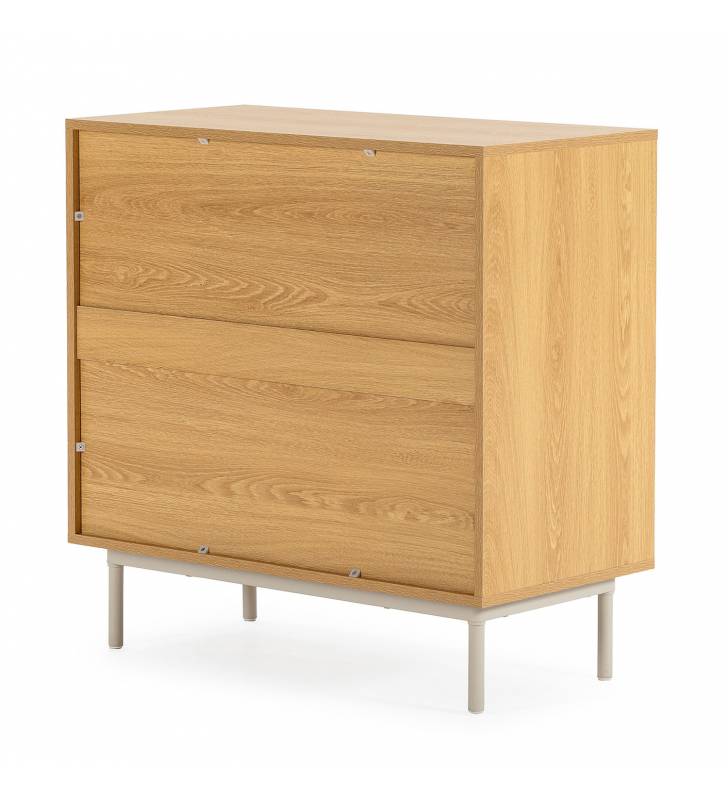 Cómoda 80 cm Ancho Roble Gris Kamila Top Mueble 5