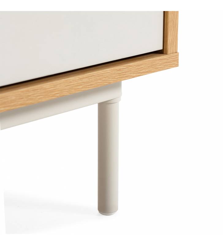 Cómoda 80 cm Ancho Roble Gris Kamila Top Mueble Detalle