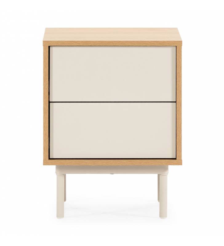 Mesitas de Noche Roble Gris Kamila Top Mueble 3