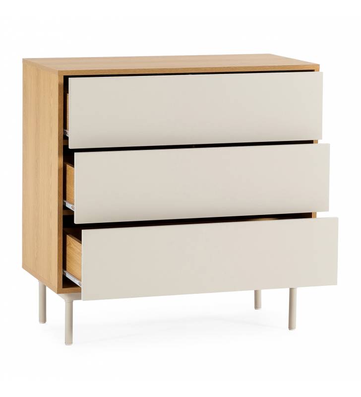 Cómoda Dormitorio Roble Gris Kamila Top Mueble 2