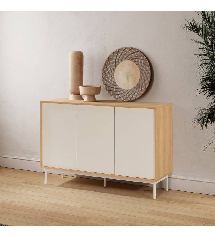 Aparador 120 cm Roble Gris Kamila Top Mueble Ambiente