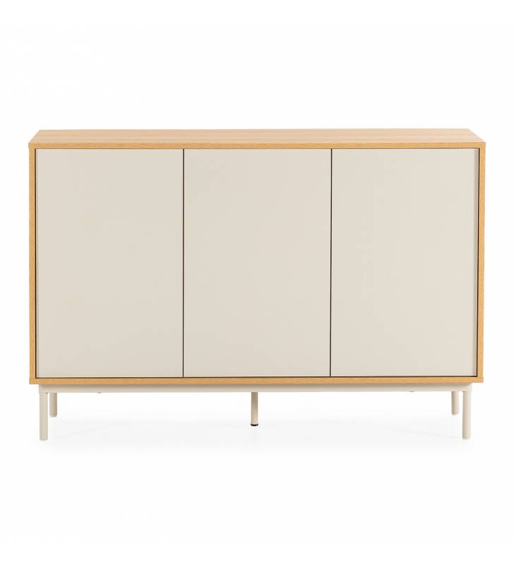 Aparador 120 cm Roble Gris Kamila Top Mueble 3