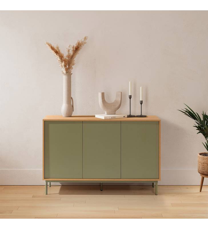 Aparador 120 cm Roble Verde Kamila Top Mueble Ambiente