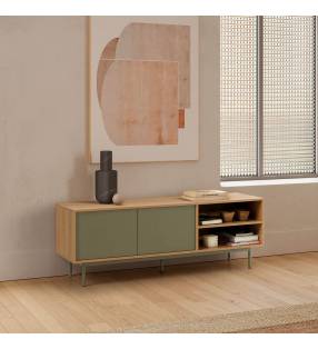 Mueble Tv 140 cm Roble Verde Kamila Top Mueble Ambiente