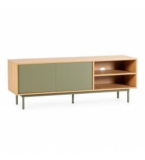 Mueble Tv 140 cm Roble Verde Kamila Top Mueble