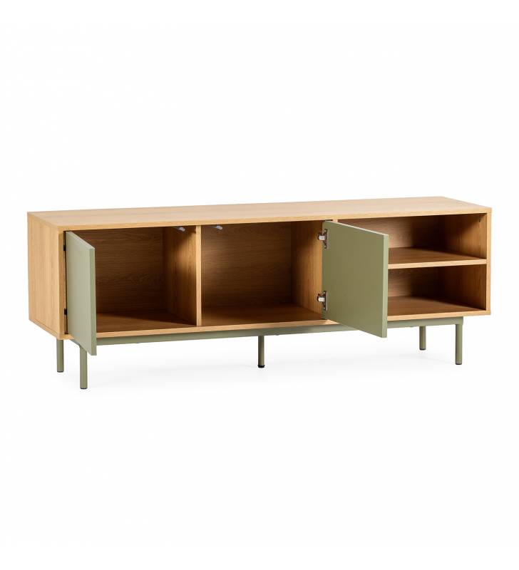 Mueble Tv 140 cm Roble Verde Kamila Top Mueble 2