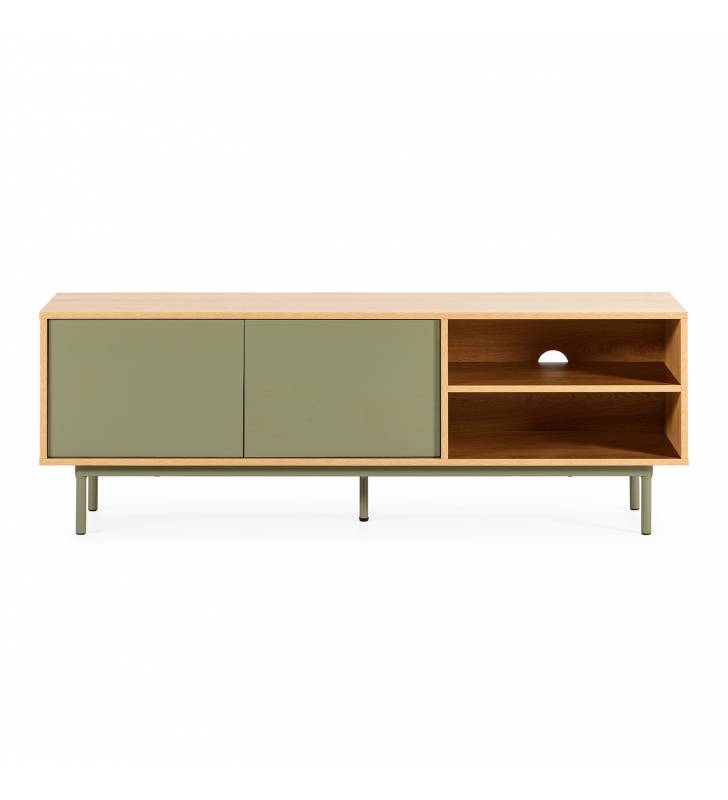 Mueble Tv 140 cm Roble Verde Kamila Top Mueble 3
