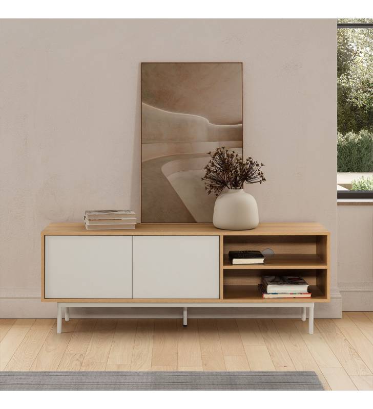 Mueble TV Roble Gris Kamila Top Mueble Ambiente