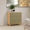 Cómoda 80 cm ancho Roble Verde Nassaua Top Mueble Ambiente